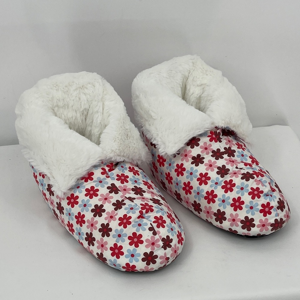 PILLOW BOOTS WOMENS SIZE M/L Floral Fleece-Lined Slippers NWOT